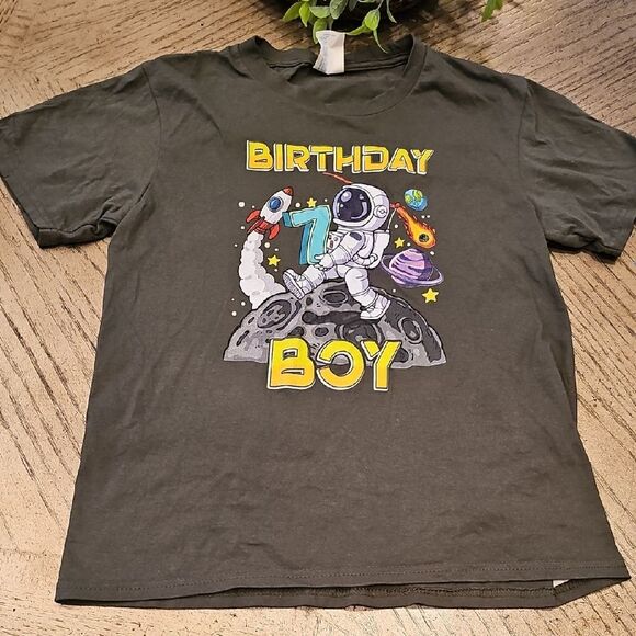 Astronaut 7th Birthday Boy Kids T-Shirt Size M - Picture 1 of 7